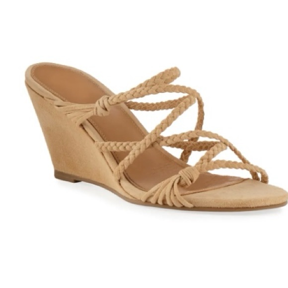 Sigerson Morrison Maddie Braided Suede Wedge Sandals 39.5 - Picture 7 of 7